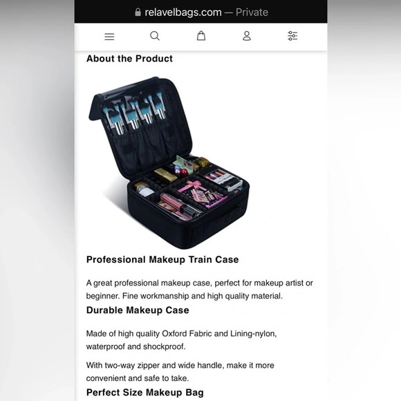 NWOT Relavel BLK Zip Around Professional Cosmetic Makeup Skincare Med Train Case - Picture 11 of 11